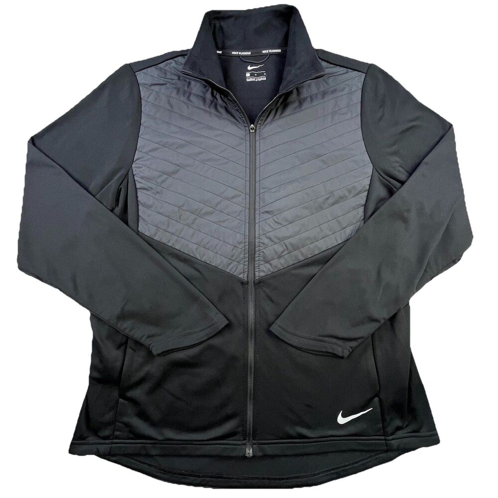 Nike Running Essential Filled Running Jacket Women's Large Black Reflective Logo